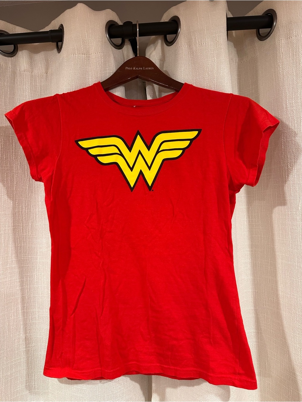 DC Comics Red Tee with Yellow Wonder Woman Emblem